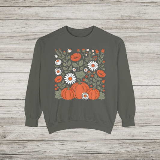 Pumpkins and Daisies Comfort Colors Sweatshirt
