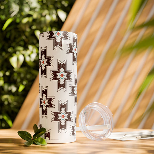 Western Aztec 20oz Skinny Tumbler with Straw