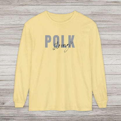 Polk Strong w Heart Garment-dyed Long Sleeve T-Shirt