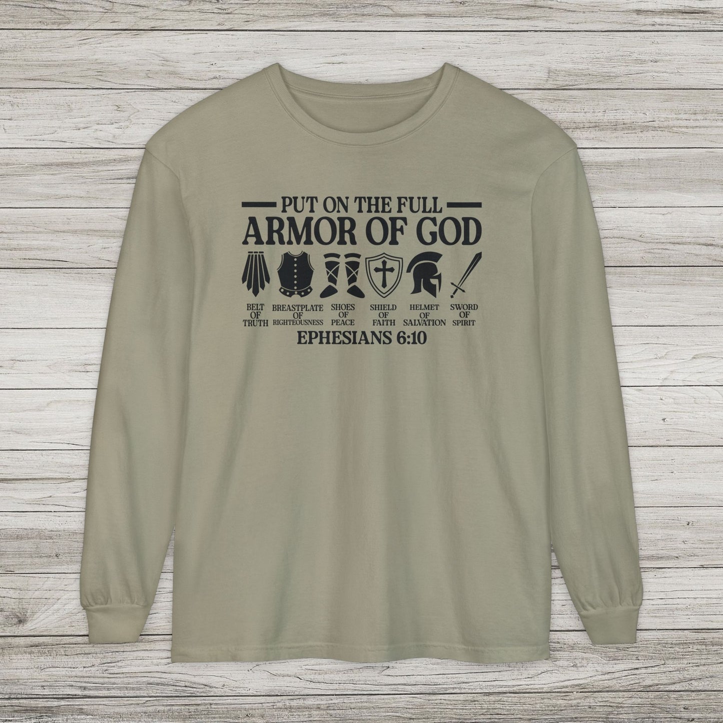 Armor of God Comfort Colors Long Sleeve Tee