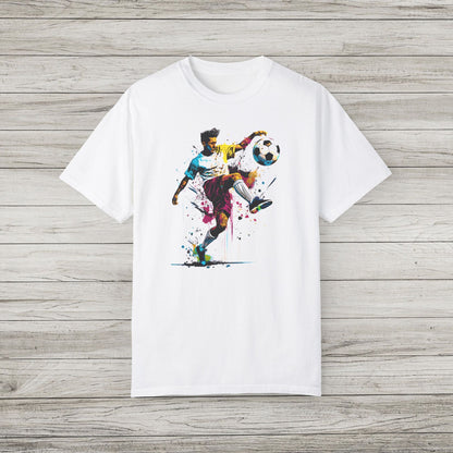 Colorful Soccer Player Garment-Dyed T-shirt