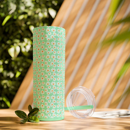 Daisy Skinny Tumbler with Straw, 20oz