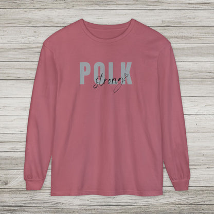Polk Strong w Heart Garment-dyed Long Sleeve T-Shirt