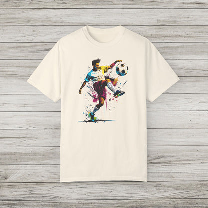 Colorful Soccer Player Garment-Dyed T-shirt