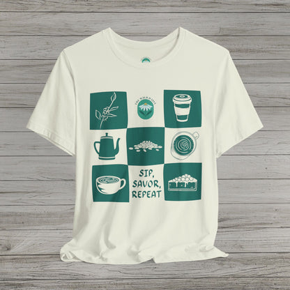 Sip Savor Repeat Jersey Short Sleeve Tee