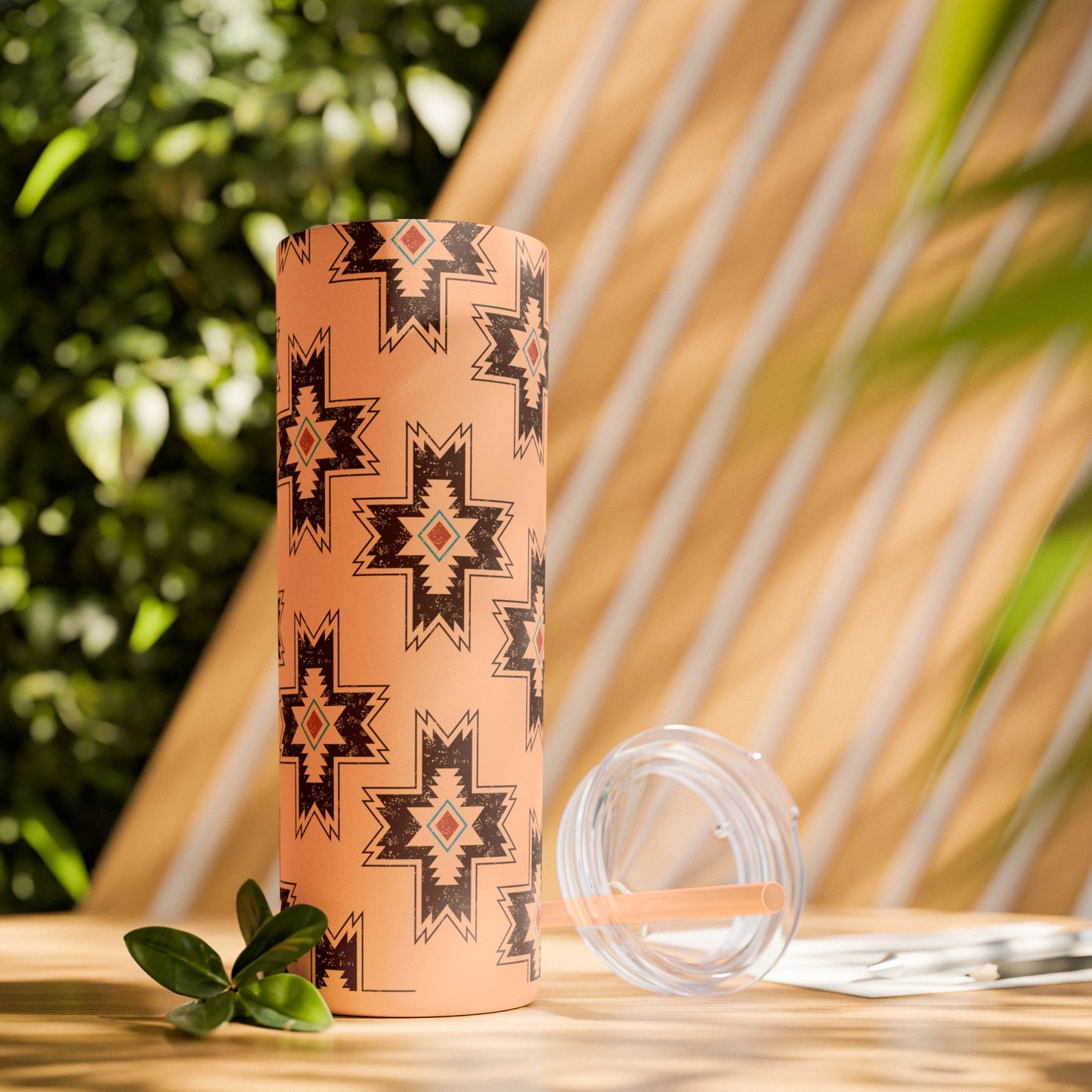 Western Aztec 20oz Skinny Tumbler with Straw