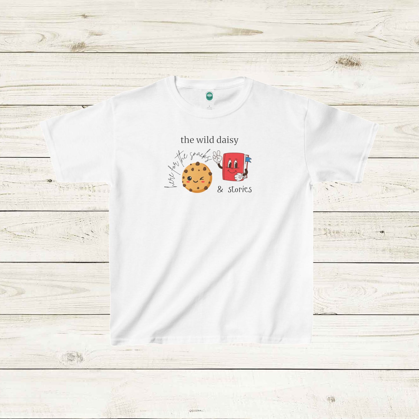 Here for the Snacks & Stories Kids Heavy Cotton™ Tee