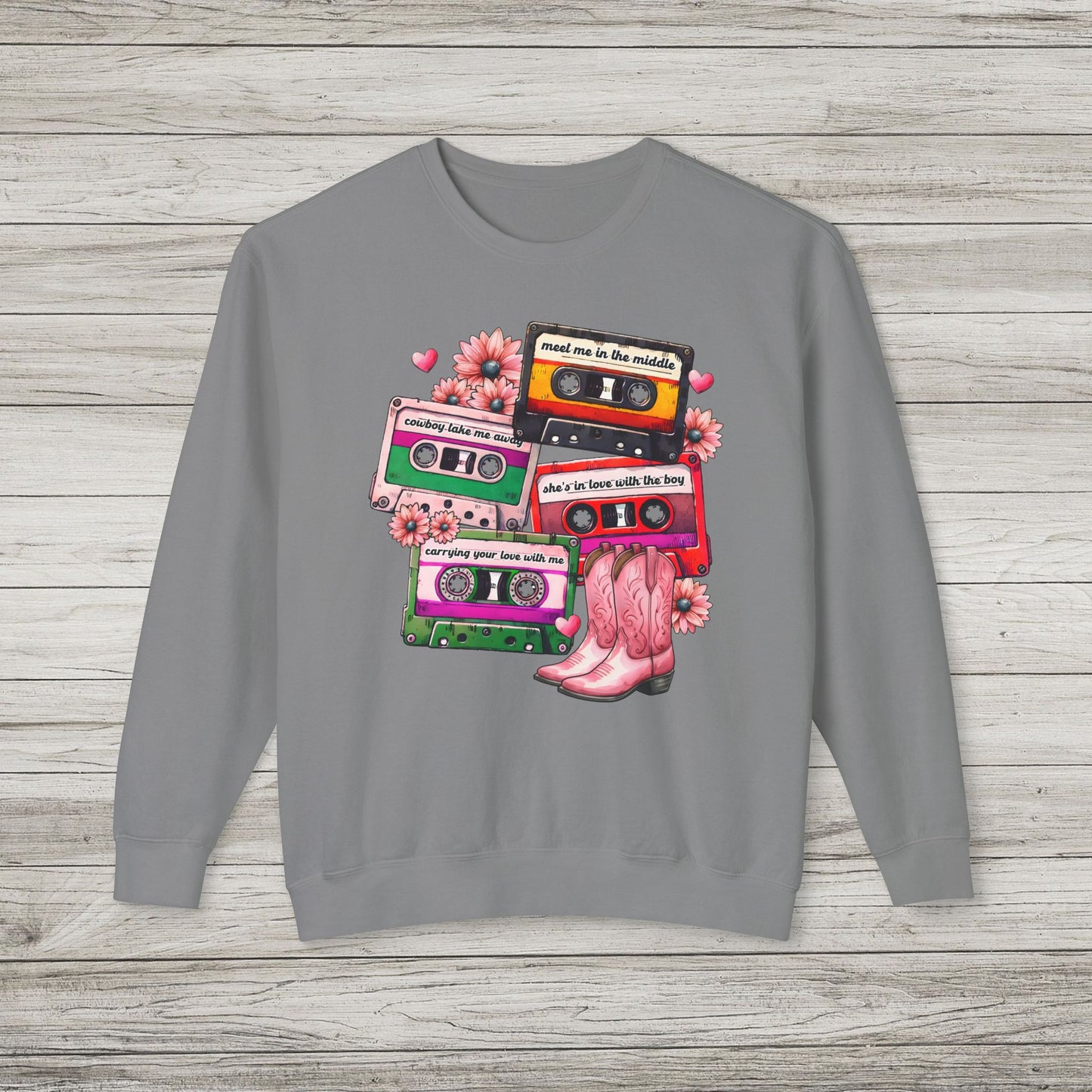 90's Country Love Songs Lightweight Crewneck Sweatshirt